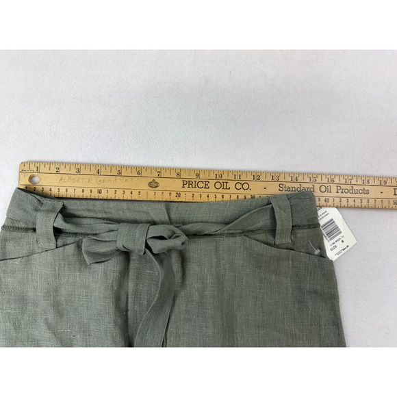 Harve Benard 100% Linen Maxi Skirt Women’s 8 Green Lined Pockets boho coastal - Picture 7 of 10